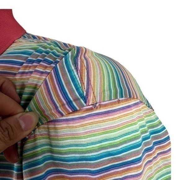 Bugatchi Vomo Men T-shirt Striped Multicolored size L - Picture 9 of 12